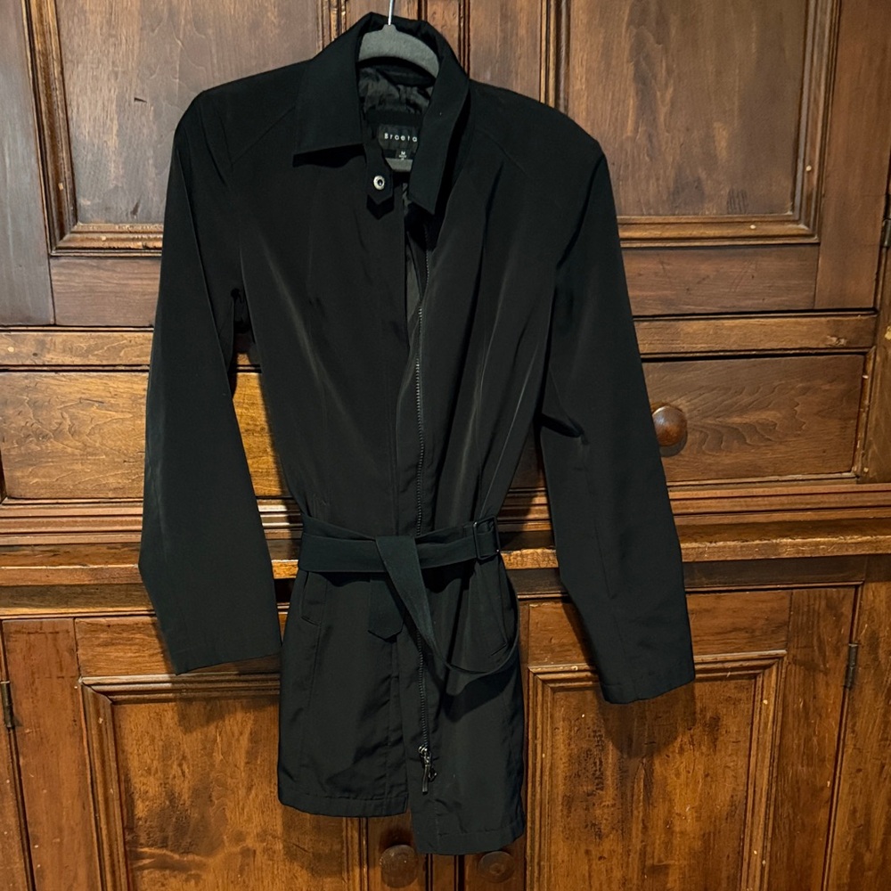 Black Belted Rain Jacket